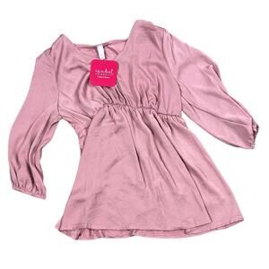 Isabel Maternity Light Pink 3/4 Sleeve Knit Woven Blouse - Size XS - NWT